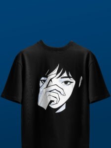 Girl Shadowed Face Puff Oversized Tee/T shirt